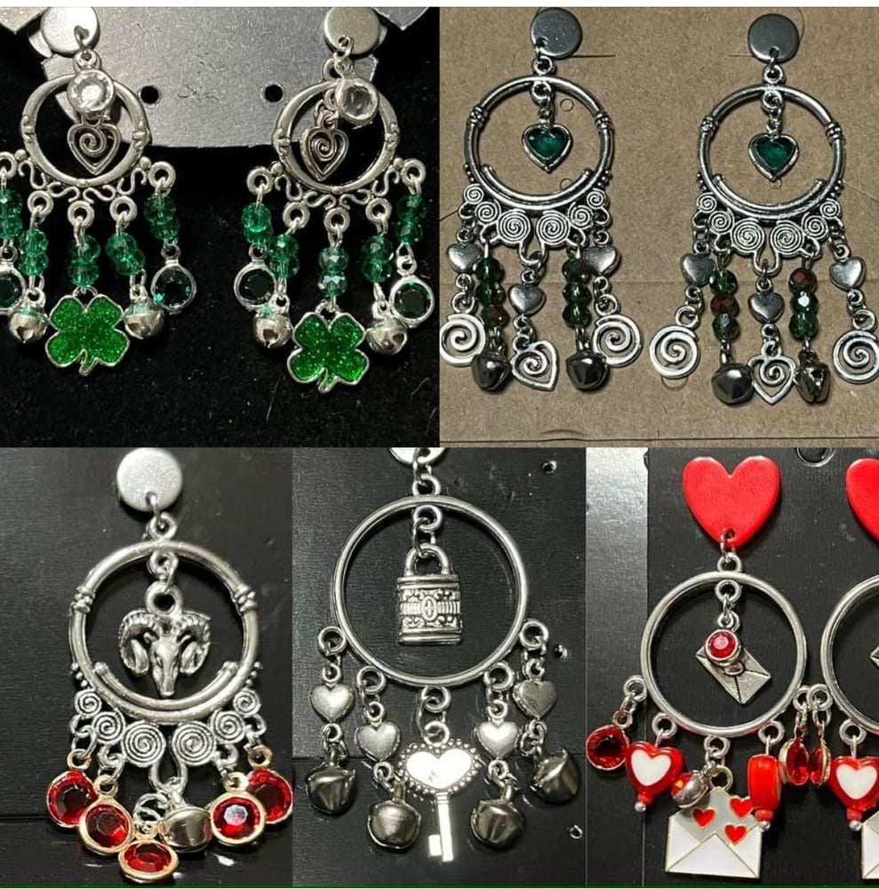 Image of Bohemian gypsy style dangle earrings 