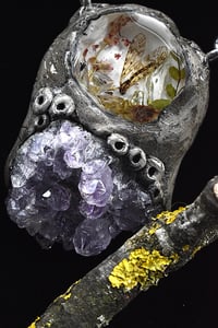 Image 1 of Dead Good Nature scene and amethyst chunky steel necklace