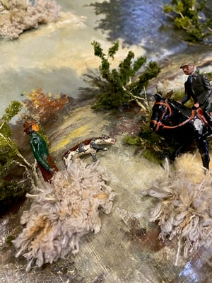 Image of horse and hound diorama