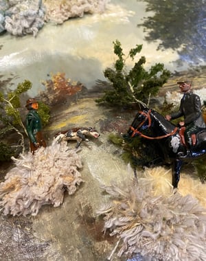 Image of horse and hound diorama