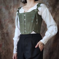 Image 1 of Bust-Binding Corset - The Captain. Inspired by Marlowe Lune's Artwork 