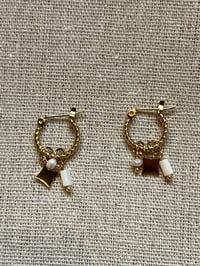 Image 1 of Stainless Steel Earrings Charms Stars Gold