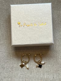 Image 2 of Stainless Steel Earrings Charms Stars Gold