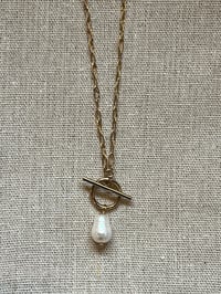 Image 1 of Stainless Steel Necklace Pearl