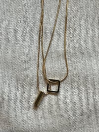 Image 2 of Stainless Steel Necklace Geometric Multilayer 