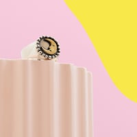 Image 3 of Sterling Silver Signet Ring With Golden Moon