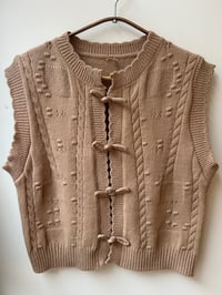 Image 1 of Knitted Sweater Vest Camel 