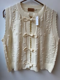 Image 1 of Knitted Sweater Vest Creme