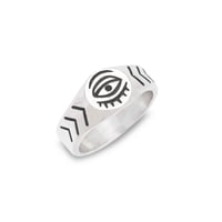 Image 1 of Evil Eye Signet Ring in Sterling Silver