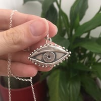 Image 2 of Large Silver Evil Eye Pendant