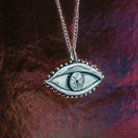 Image 1 of Large Silver Evil Eye Pendant