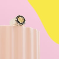 Image 4 of Sterling Silver Signet Ring With Golden Sun