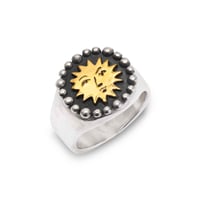 Image 1 of Sterling Silver Signet Ring With Golden Sun