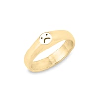 Image 1 of Sad Face Signet Ring in 9ct Gold :(