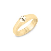 Image 1 of Mini Smiley Face Signet Ring in Solid 9ct Gold