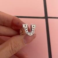 Image 1 of Lucky Horseshoe Ring in Solid Sterling Silver