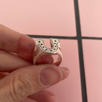 Image 2 of Lucky Horseshoe Ring in Solid Sterling Silver