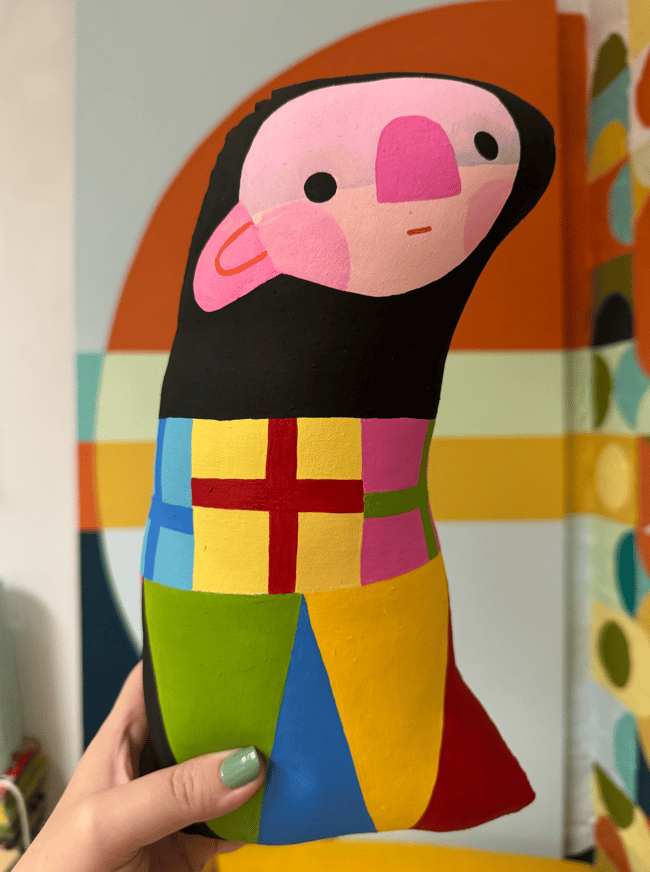 OoAKie #24: part of the "rumpus" installation ("art/work + color/play" 2025)