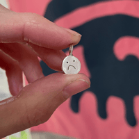 Image 2 of Sterling Silver Happy Sad Pendant