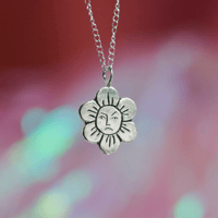 Image 2 of Grumpy Flower Pendant in Solid 925 Sterling Silver