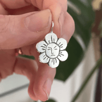 Image 3 of Grumpy Flower Pendant in Solid 925 Sterling Silver