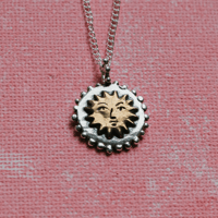 Image 1 of Sterling Silver Pendant with Golden Sun