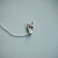 Image 3 of Devil Horn Hand Necklace in Solid 925 Sterling Silver