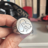 Image 3 of Angry Snoopy 925 Silver Signet Ring