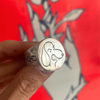 Image 1 of Angry Snoopy 925 Silver Signet Ring