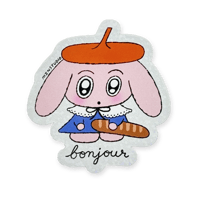 Image 1 of Bonjour Rabbit Sticker