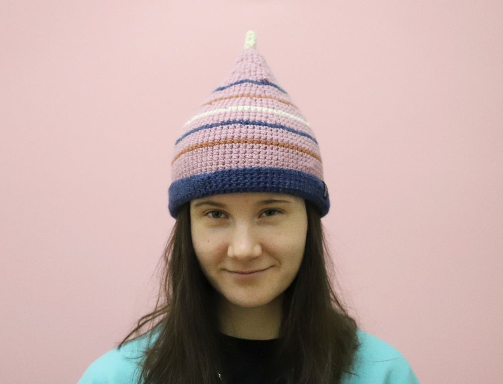 Image of PINK STRIPED WOOL CAP