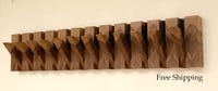 Image 1 of Wood end grain coat rack, 12 hooks