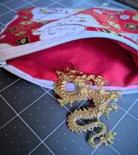 Image 2 of Japanese Lucky Cat and Sakura Zippered Coin Purse 