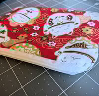 Image 3 of Japanese Lucky Cat and Sakura Zippered Coin Purse 