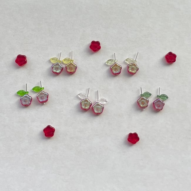 hibiscus flower huggie hoop earrings