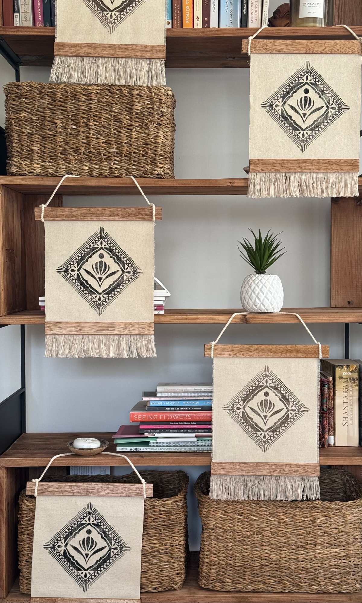 brown tapestry hanging