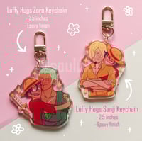 Image 1 of "Luffy Hugs" Keychain (Zoro & Sanji)