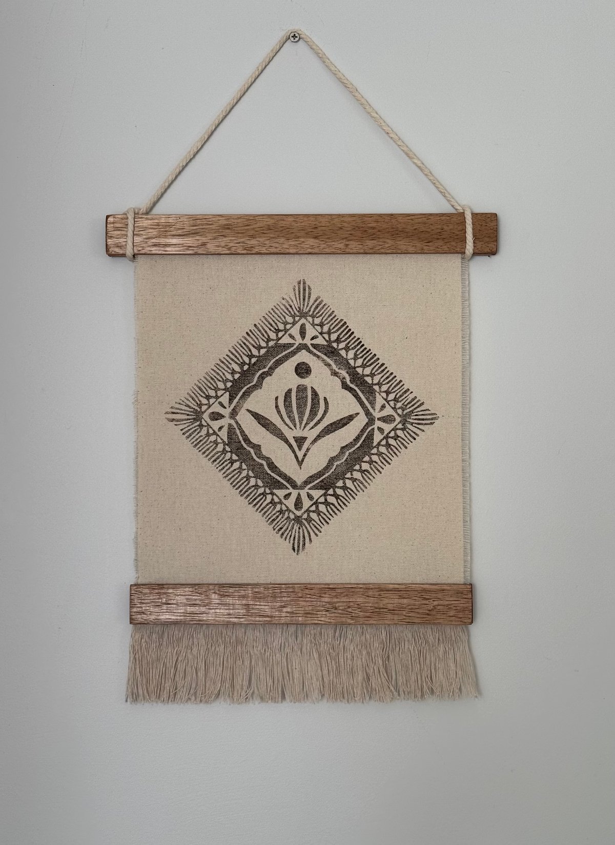brown tapestry hanging