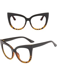 Black & Tortoise Cat eye Clear Frames