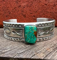 Image 1 of WL&A Handmade Ingot Old Style Royston Turquoise Cuff - Size 7" to 7.5 Wrist - 7/8th Wide #1