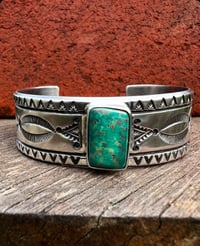 Image 1 of WL&A Handmade Ingot Old Style Royston Turquoise Cuff - Size 7" to 7.5 Wrist - 7/8th Wide #2