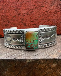 Image 1 of WL&A Handmade Ingot Old Style Royston Turquoise Cuff - Size 7" to 7.5 Wrist - 7/8th Wide #3