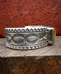 Image 3 of WL&A Handmade Ingot Old Style Royston Turquoise Cuff - Size 7" to 7.5 Wrist - 7/8th Wide #3