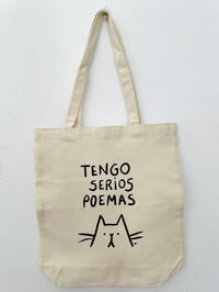 Image 1 of Canvas tote bag tengo serios poemas