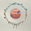 cotton candy sunset bow necklace