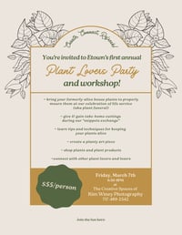 Image 1 of Plant Lovers Party and Workshop! Friday, March 7th