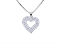 Image 2 of Heart Baguette Necklace 