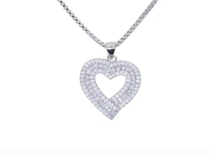 Image of Heart Baguette Necklace 