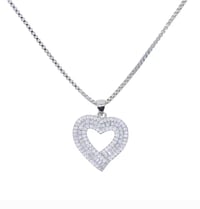 Image 1 of Heart Baguette Necklace 