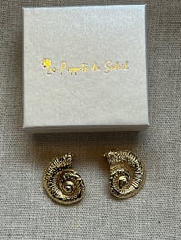 Image 3 of Stainless Steel Conch Earrings Gold